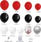 138pcs Red Black and White Balloon Garland Arch Kit with Different Size Red Black White Silver Confetti Balloons for Shower Birthday New Year Graduation Wedding Racing Car Poker Party Decorations